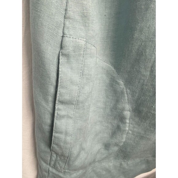 Soft Surroundings Tunic Top Womens 3X Muted Blue 100% Linen Roll Tab Shirt - Picture 5 of 15